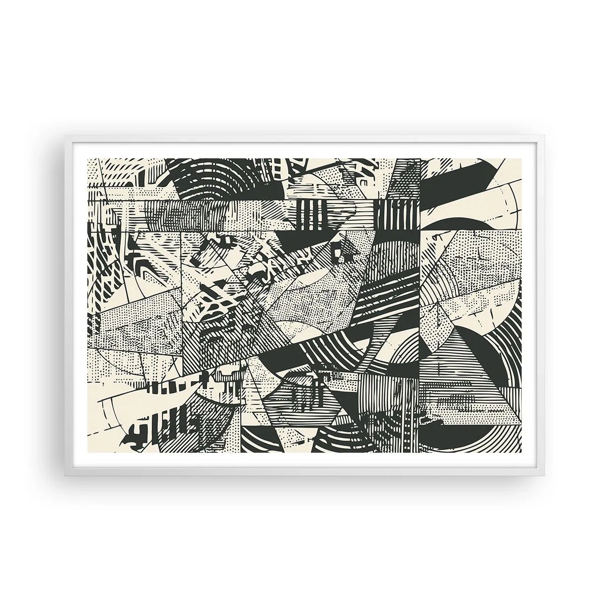 Póster en marco blanco - La dinámica del presente - 100x70 cm