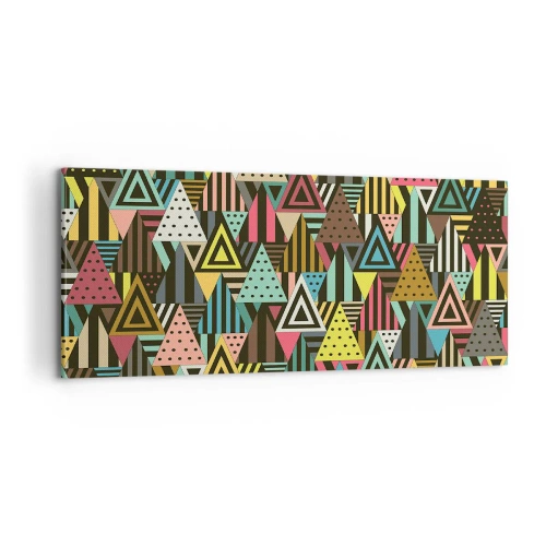 Cuadro sobre lienzo - Impresión de Imagen - A ritmo de triángulo - 100x40 cm