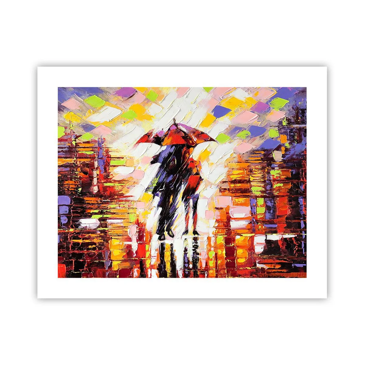 Póster - Juntos a través de la noche y la lluvia - 50x40 cm