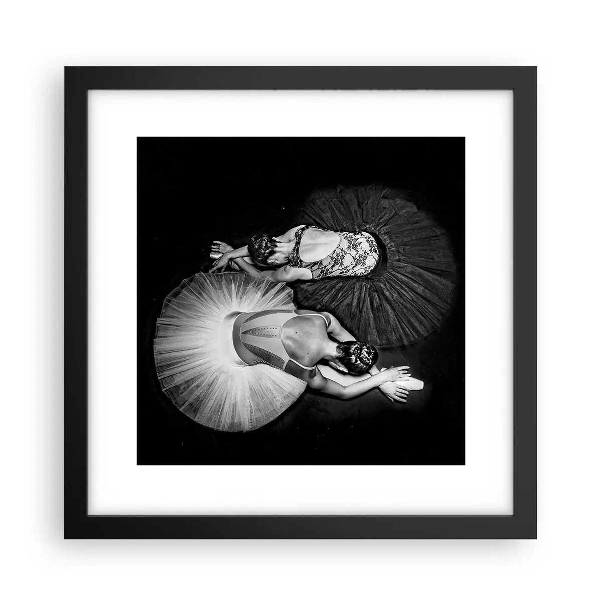 Póster en marco negro - Yin y yang: el equilibrio perfecto - 30x30 cm