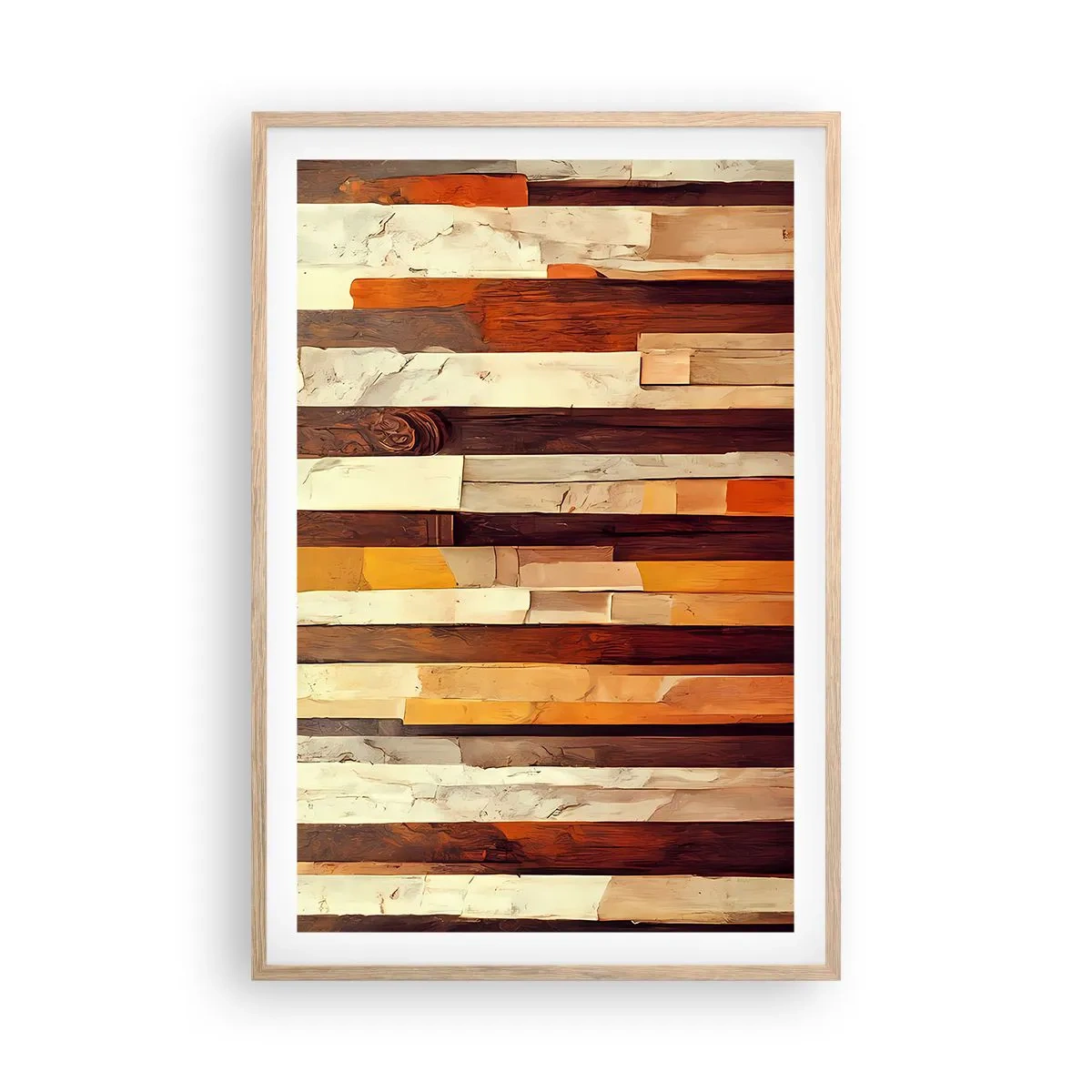 Póster en marco roble claro - Himno de los árboles del bosque - 61x91 cm