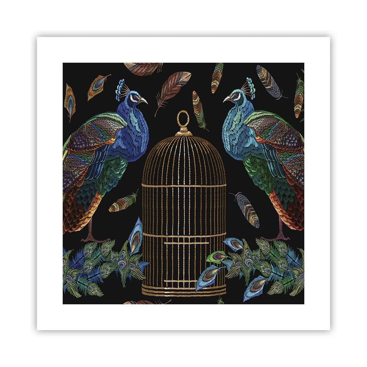 Póster - Con plumajes reales - 40x40 cm