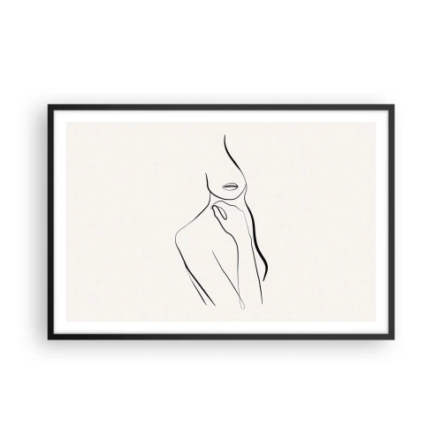 Póster en marco negro - Una ola de melancolía - 91x61 cm