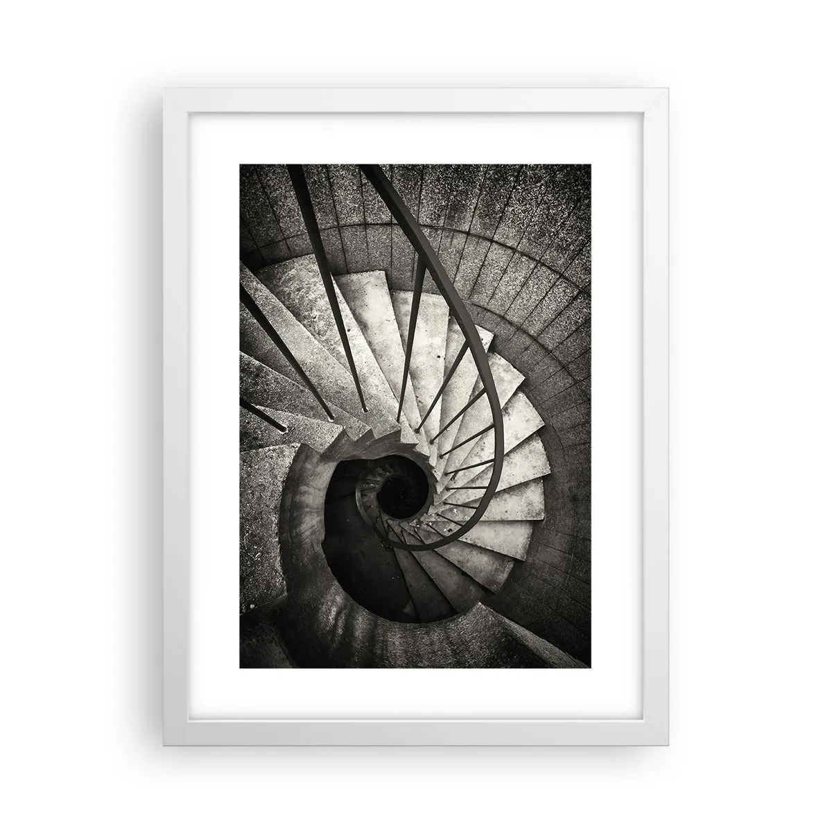 Póster en marco blanco - Escaleras arriba, escaleras abajo - 30x40 cm