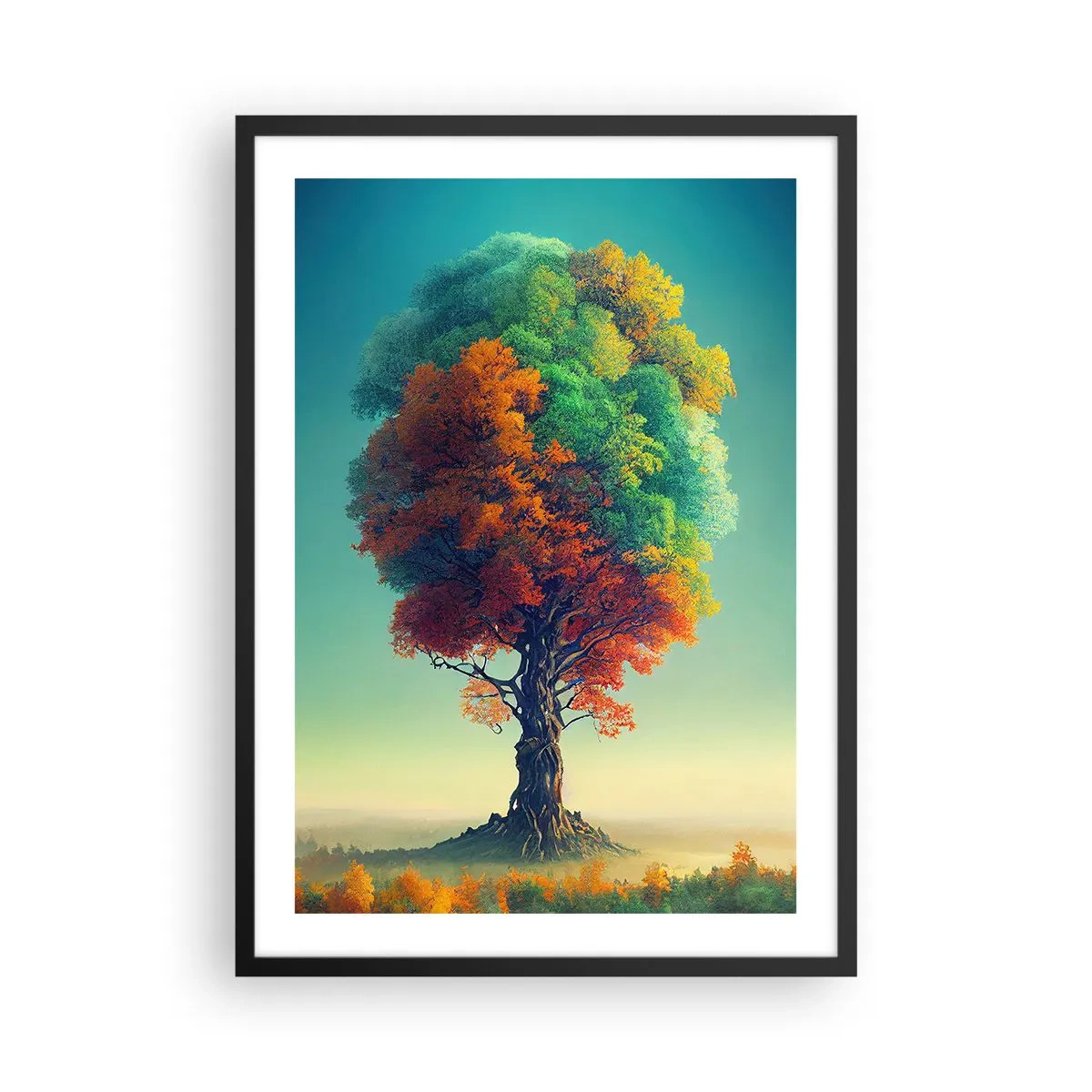 Póster en marco negro - El roble, padre de la naturaleza - 50x70 cm