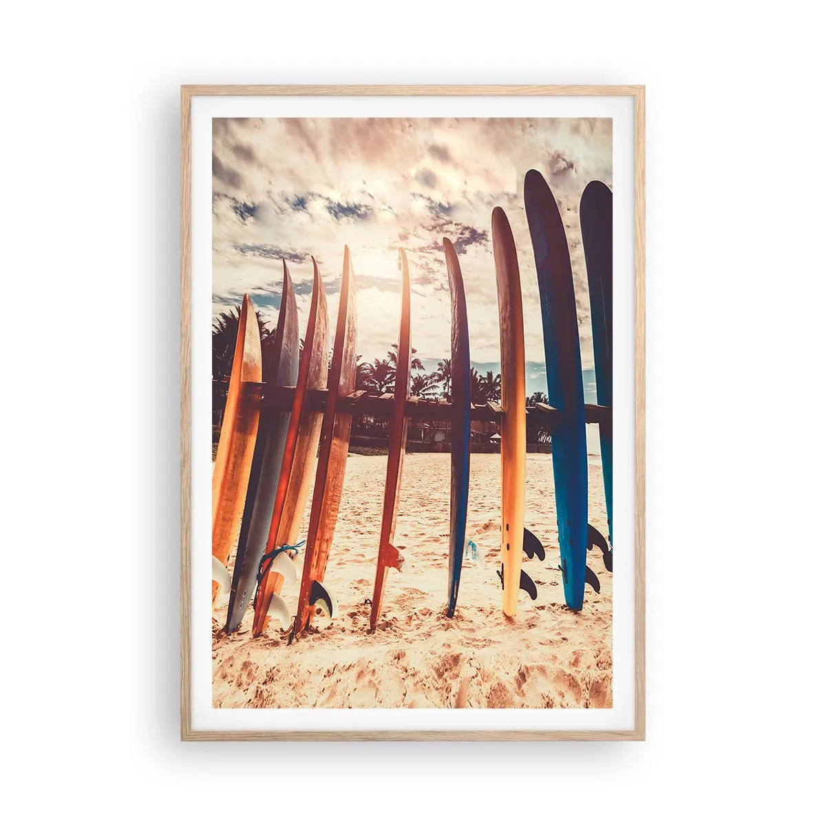 Póster en marco roble claro - Buenas noches, hasta mañana - 70x100 cm