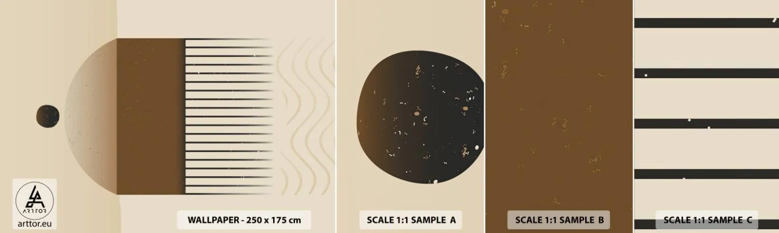 Muestra de fotomural autoadhesivo Deluxe Sticker - Varios estados - Abstracción, Pedazo, Minimalismo - 100x30 cm