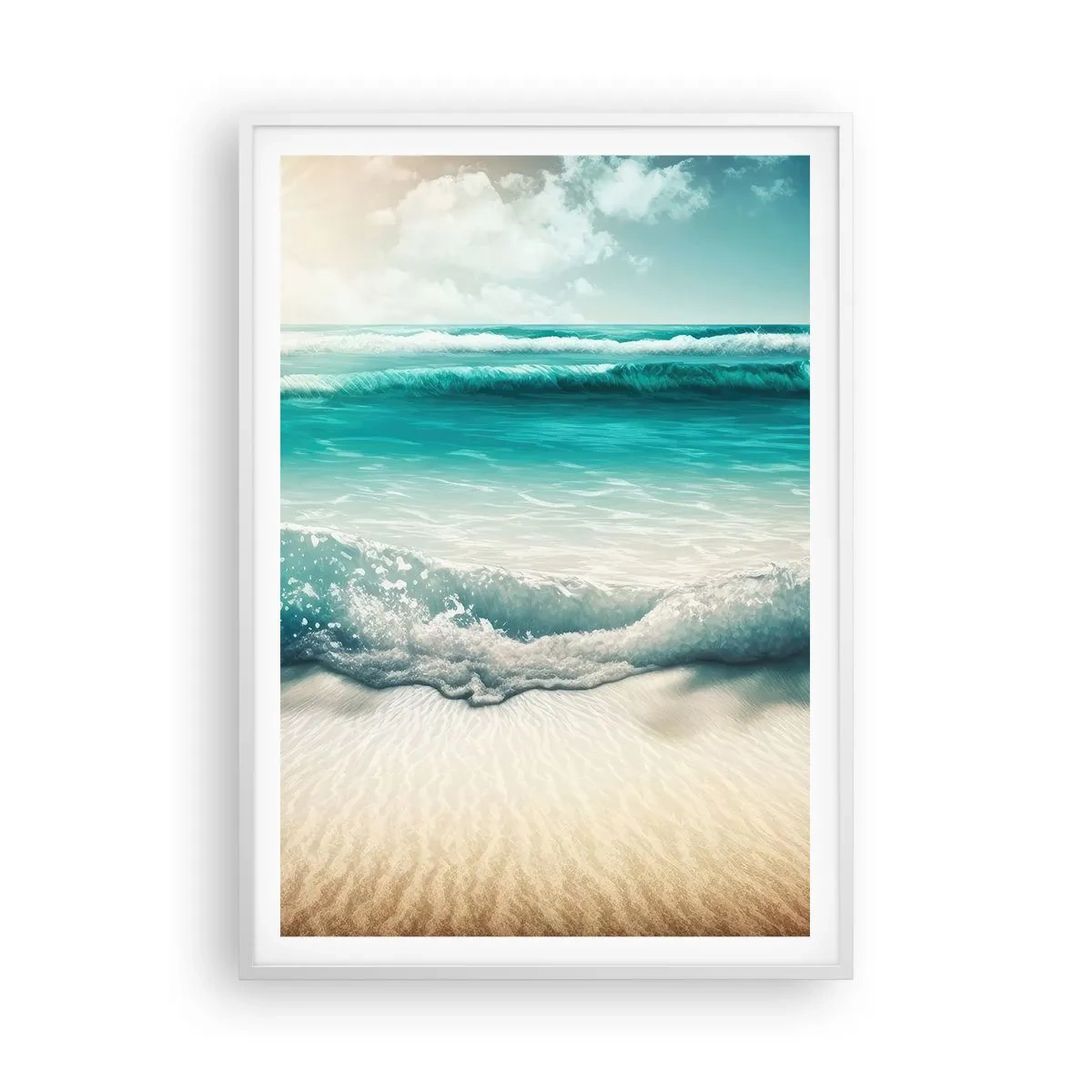 Póster en marco blanco - Calma oceánica - 70x100 cm