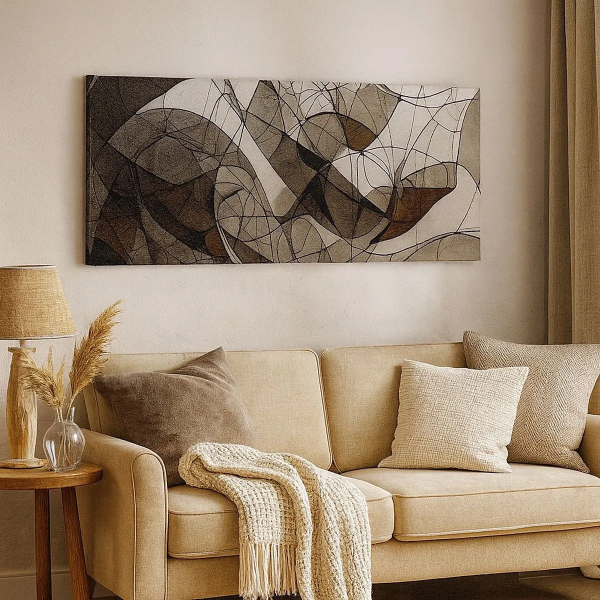 Cuadro sobre lienzo - Impresión de Imagen - Circulación en colores tierra - 100x40 cm