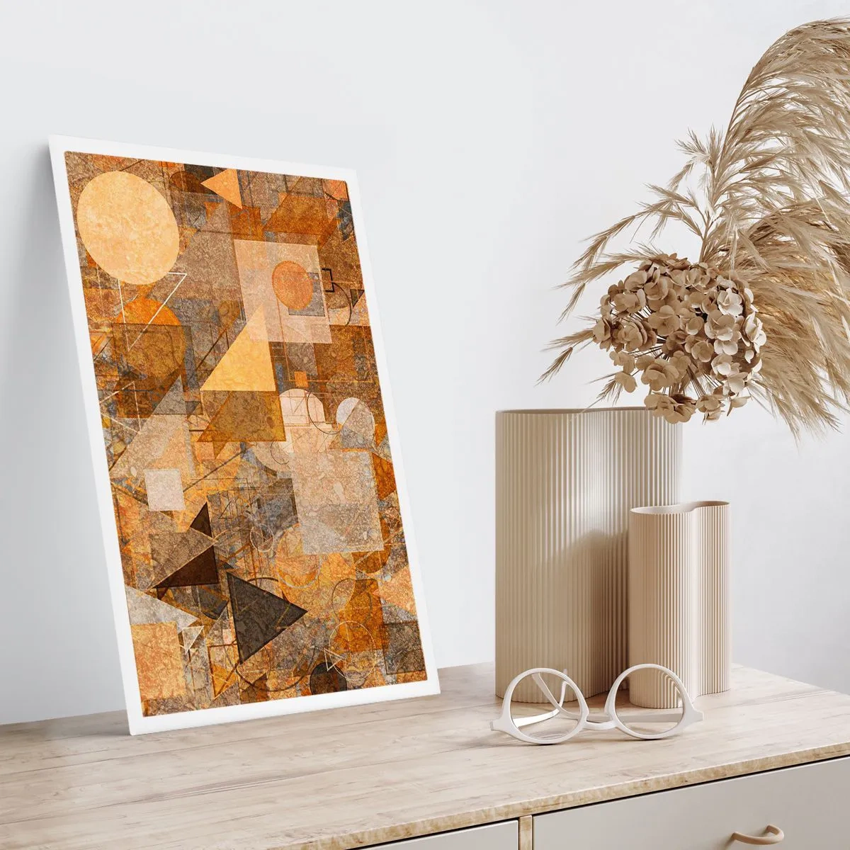 Póster - Estudio cubista en bronce - 70x100 cm