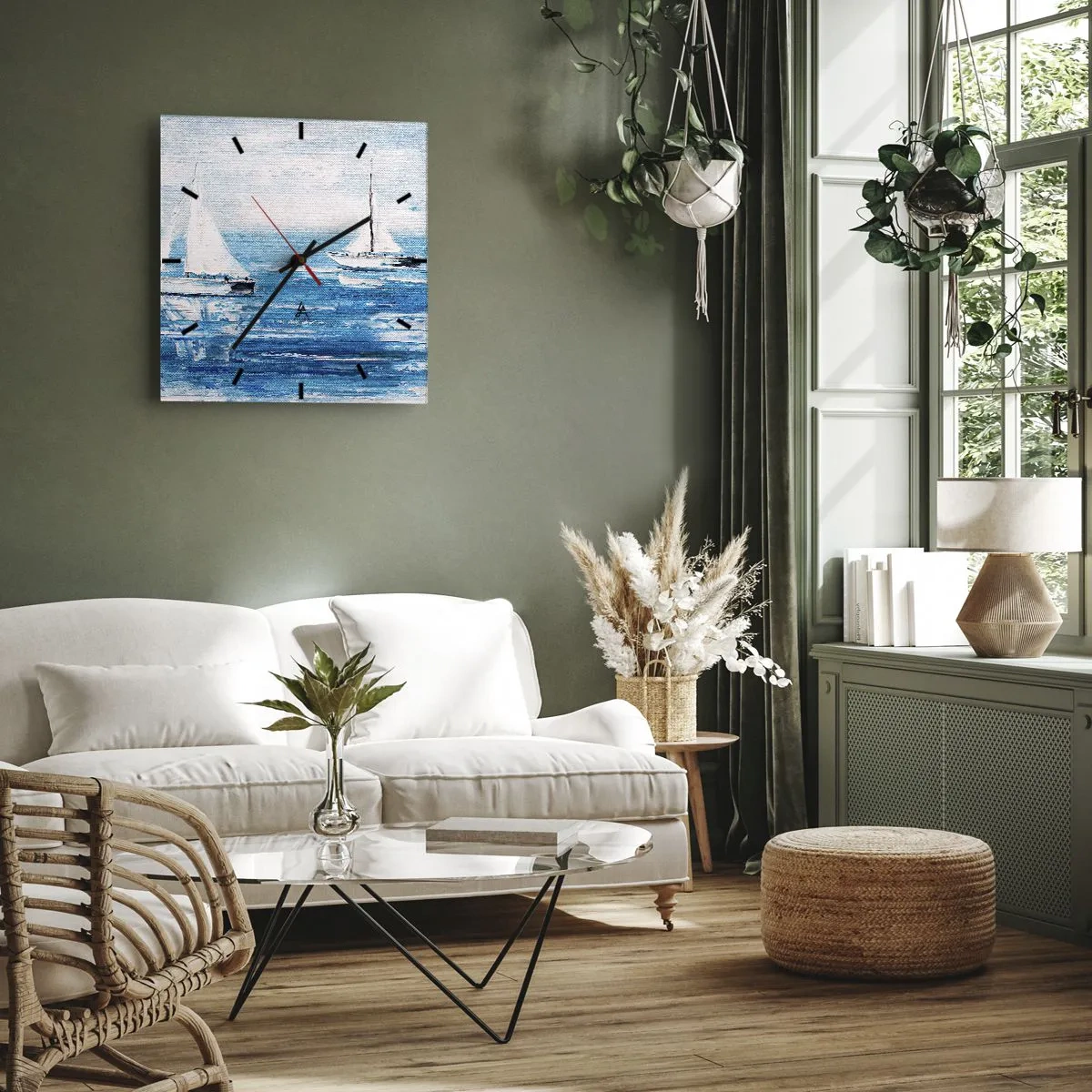 Reloj de pared - Reloj de vidrio - Con un amigo a tu lado - 40x40 cm