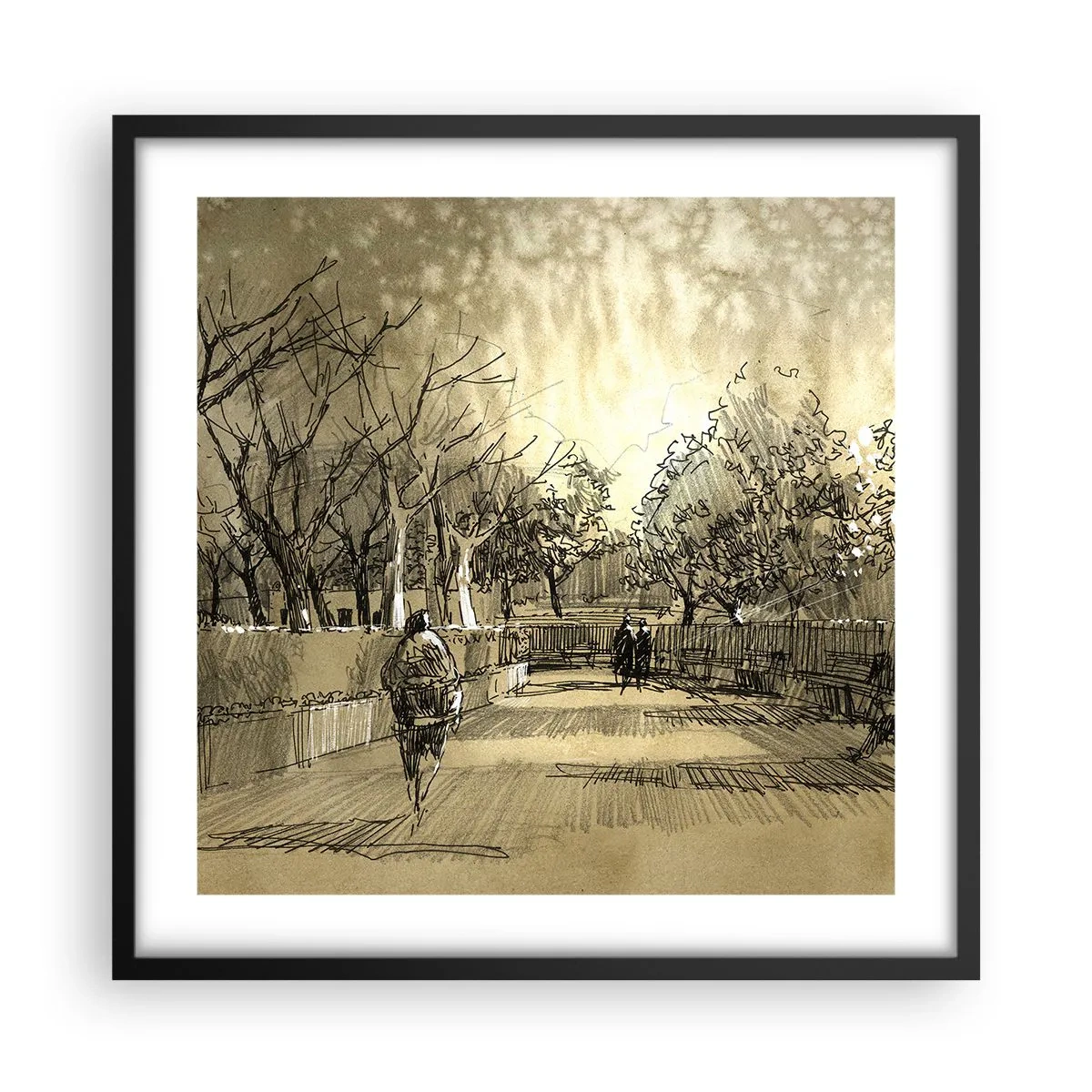 Póster en marco negro - Un momento hecho a pluma - 50x50 cm