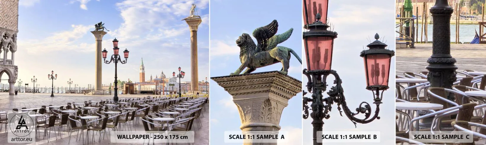 Muestra de fotomural autoadhesivo Deluxe Sticker - Vamos, todo está listo - Arquitectura, Ciudad, Venecia - 100x30 cm