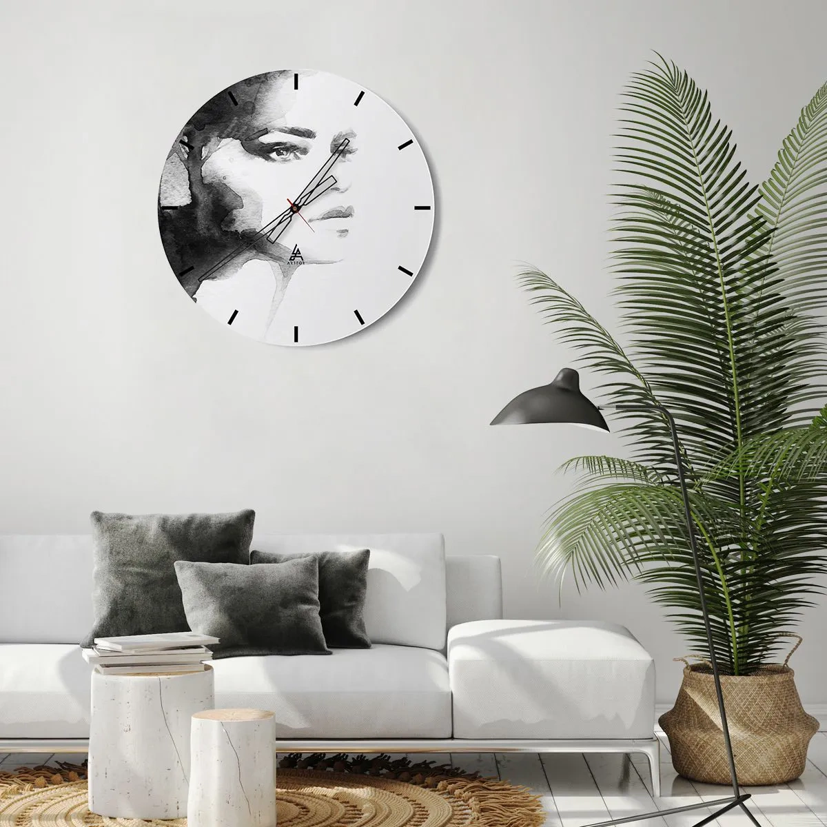 Reloj de pared - Reloj de vidrio - Hecho de misterio y niebla - 40x40 cm