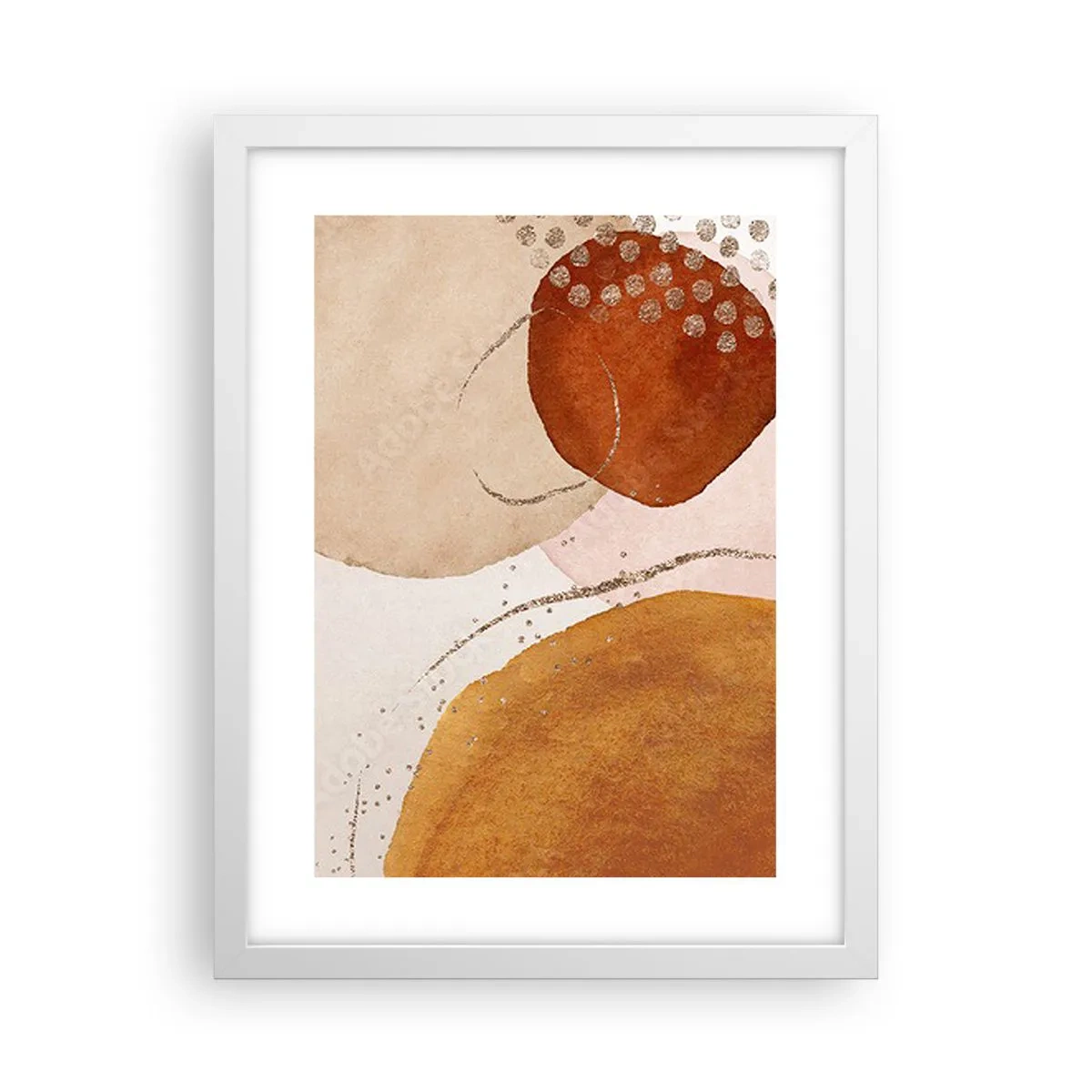 Póster en marco blanco - Movimiento abstracto - 30x40 cm