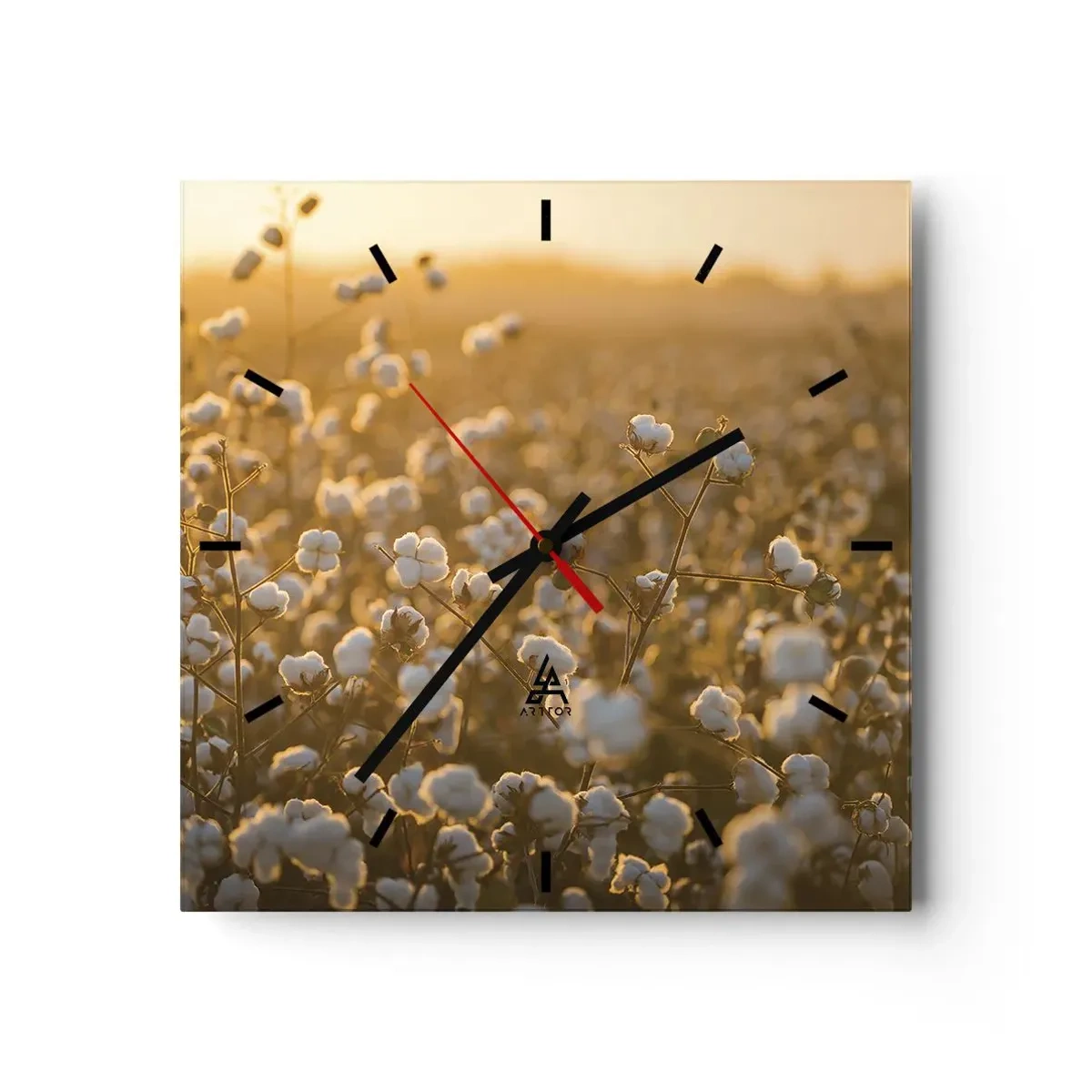 Reloj de pared - Reloj de vidrio - Un campo esponjoso - 30x30 cm