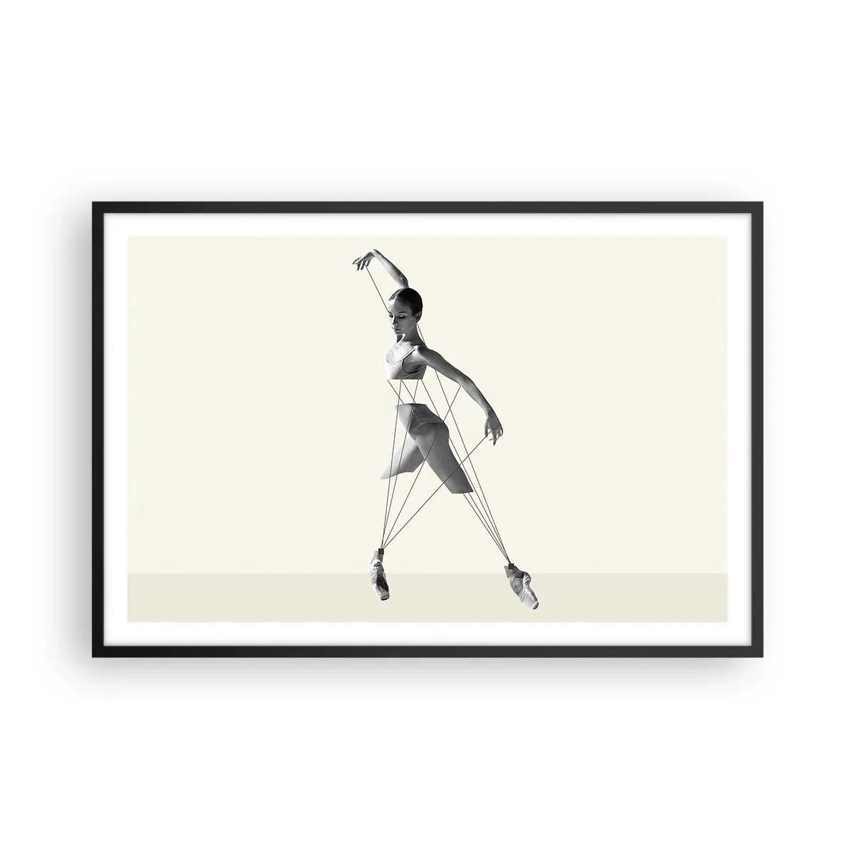 Póster en marco negro - Títere de sí misma - 91x61 cm