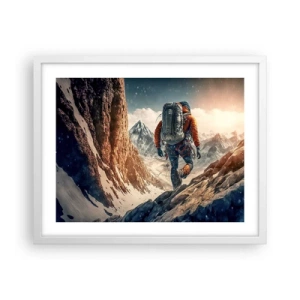 Póster en marco blanco - Guerrero solitario - 50x40 cm
