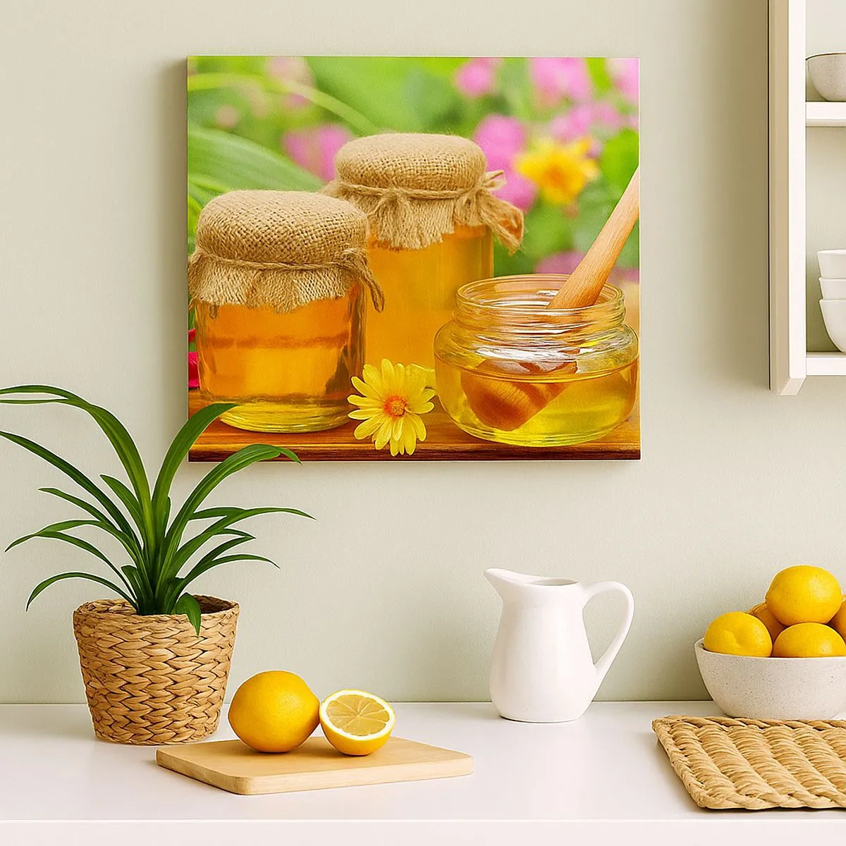 Cuadro sobre lienzo - Impresión de Imagen - Dulce y floral - 30x30 cm