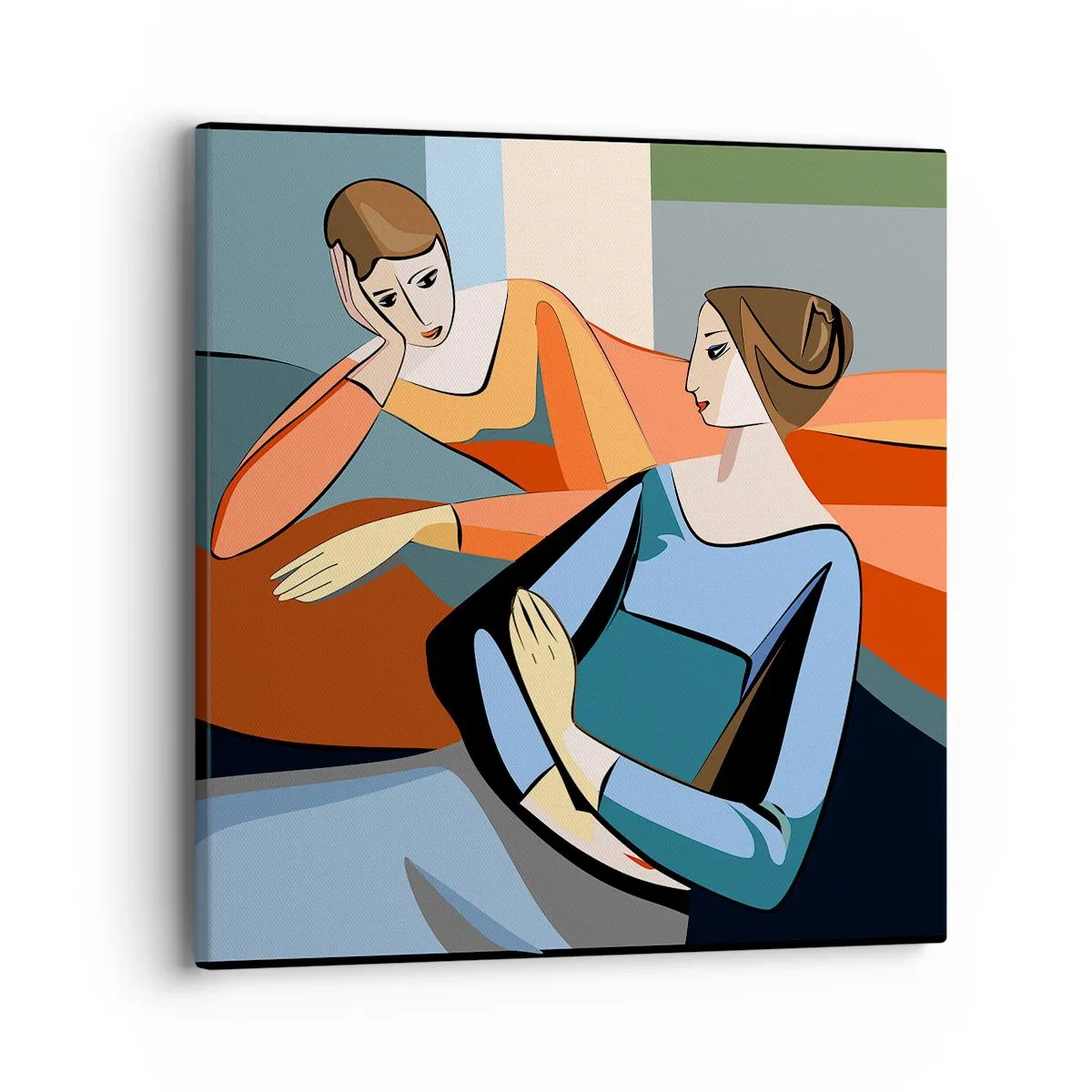 Cuadro sobre lienzo - Impresión de Imagen - Un momento de confidencias - 40x40 cm