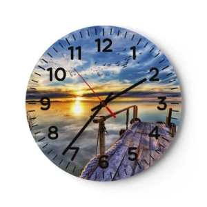 Reloj de pared - Reloj de vidrio - El viento se va a descansar - 30x30 cm