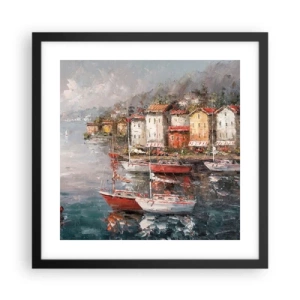 Póster en marco negro - Un refugio romántico - 40x40 cm