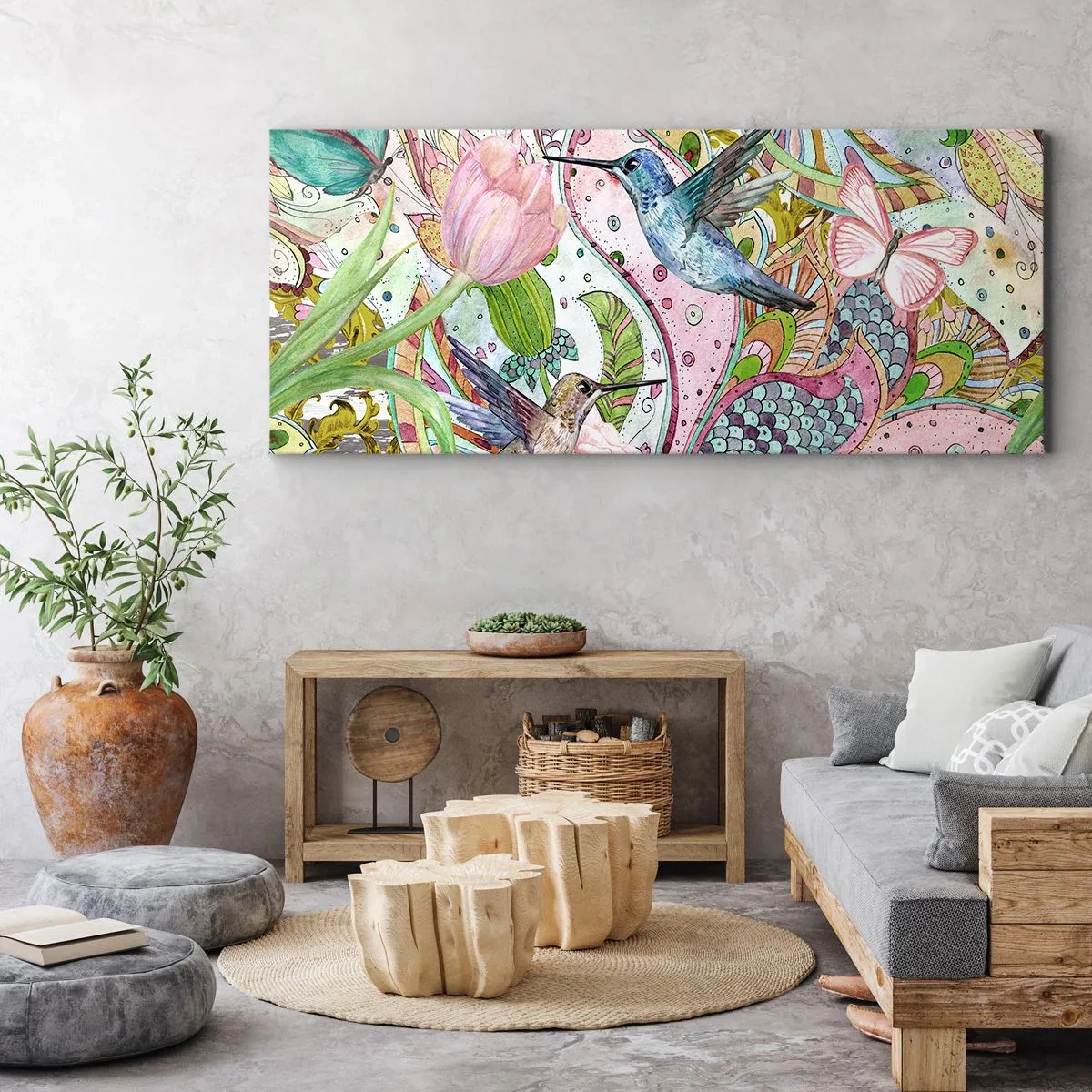 Cuadro sobre lienzo - Impresión de Imagen - Enredado en las vides - 100x40 cm