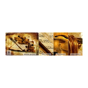 Muestra de fotomural autoadhesivo Deluxe Sticker - Se necesita un virtuoso de inmediato - Violín, Música, Notas musicales - 100x30 cm