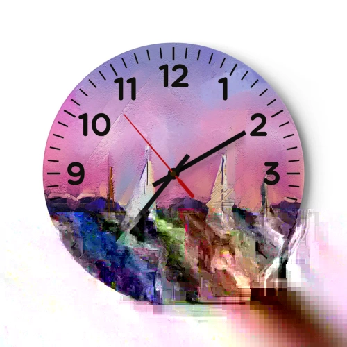 Reloj de pared - Reloj de vidrio - Dirección alta mar - 40x40 cm