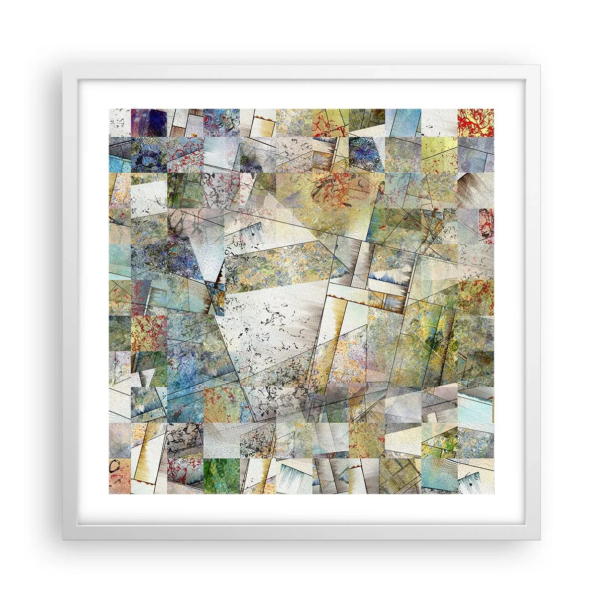 Póster en marco blanco - Remodelación geométrica - 50x50 cm