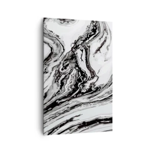 Cuadro sobre lienzo - Impresión de Imagen - Patrón de mármol abstracto en blanco y negro - 80x120cm - Al principio existía el caos - Decoración de pared moderna para salón y dormitorio ARTTOR