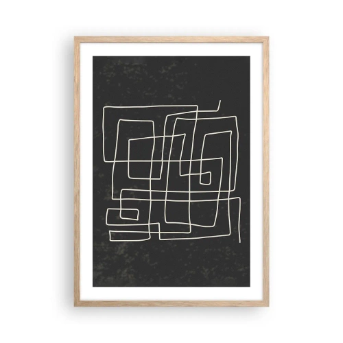 Póster en marco roble claro - No es tan sencillo - 50x70 cm