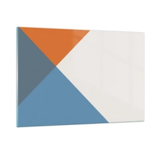 Cuadro sobre vidrio - Impresiones sobre Vidrio - Composición geométrica con triángulos de colores. - 120x80cm - Desde el punto de vista de... - Decoración de pared moderna para salón y dormitorio ARTTOR