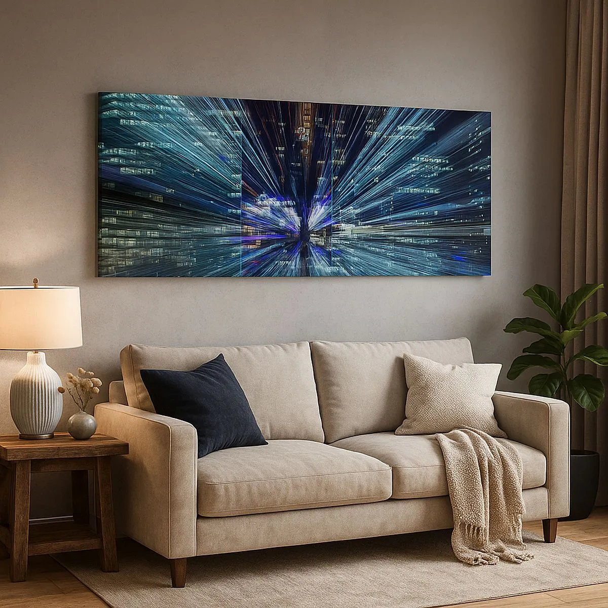 Cuadro sobre lienzo - Impresión de Imagen - Cruzando el hiperespacio - 100x40 cm