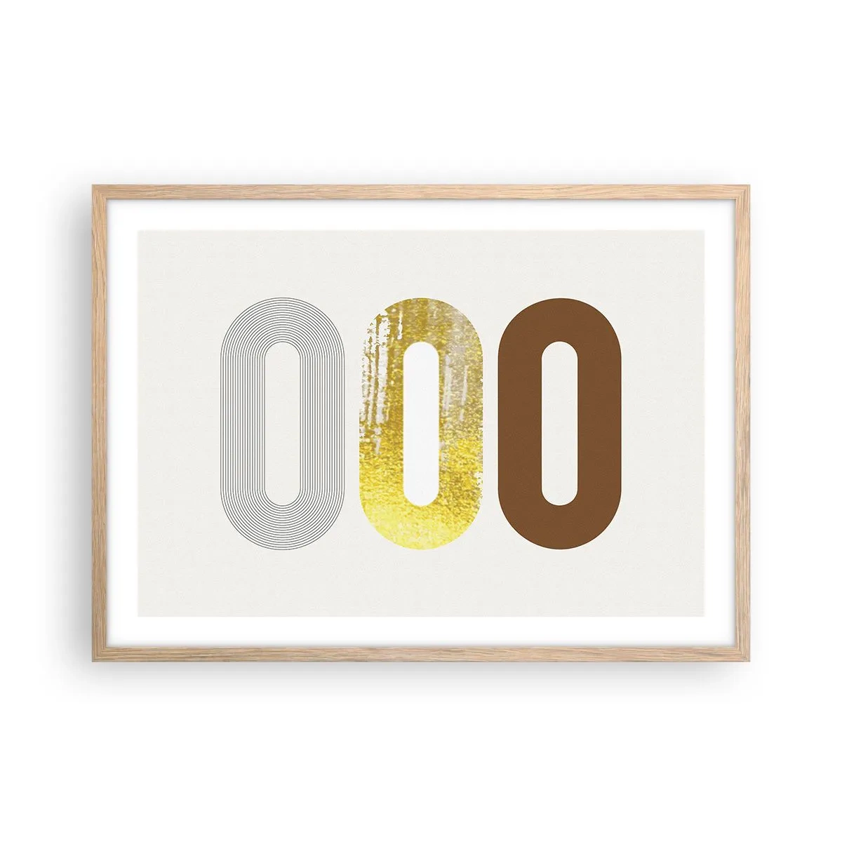 Póster en marco roble claro - ¡Ooo! - 70x50 cm