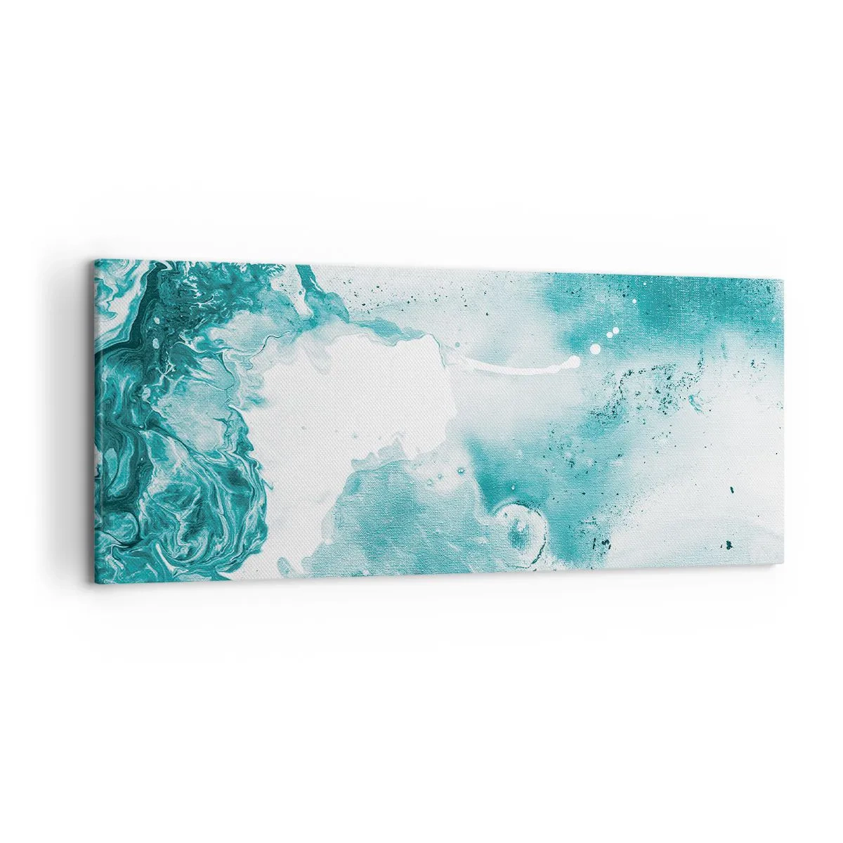 Cuadro sobre lienzo - Impresión de Imagen - Abstracción en tonos azules con delicados acentos de blanco. - 120x50cm - Remansos de azul - Decoración de pared moderna para salón y dormitorio ARTTOR