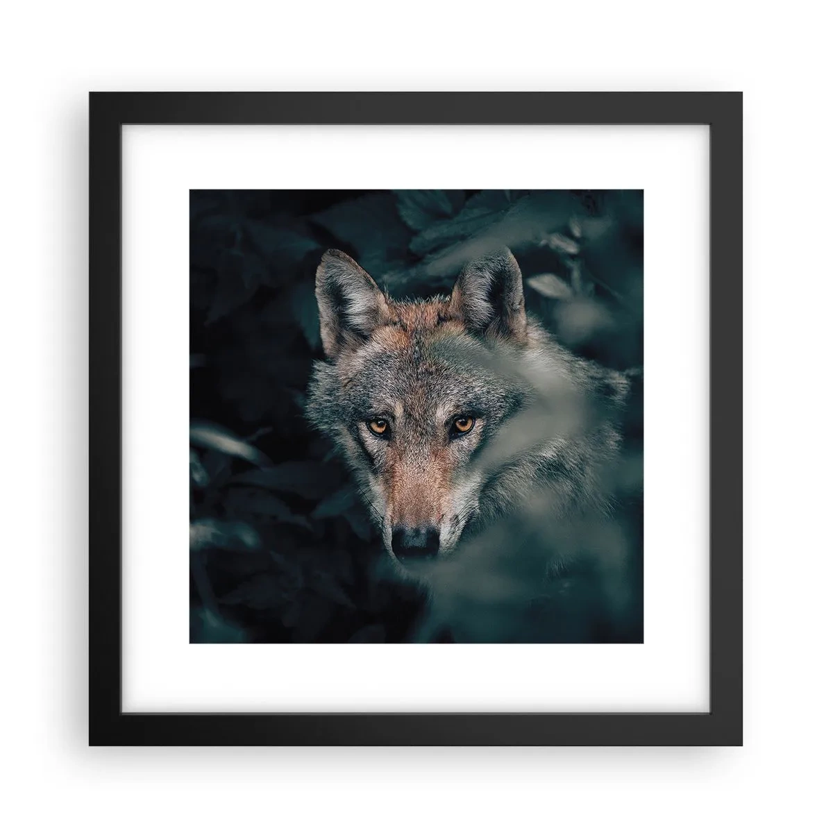 Póster en marco negro - Cazador - 30x30 cm