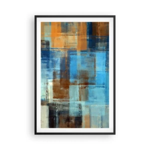 Póster en marco negro - A través del velo azul - 61x91 cm