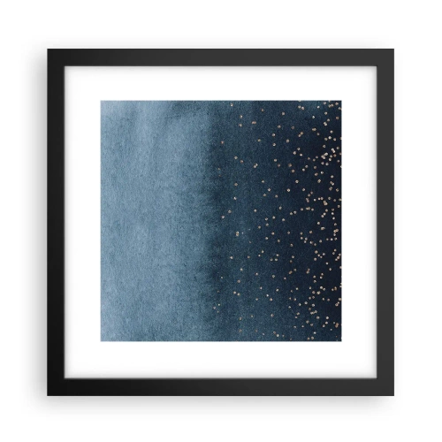 Póster en marco negro - Composición - fases azules - 30x30 cm