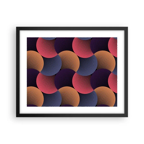 Póster en marco negro - En un ritmo circular - 50x40 cm