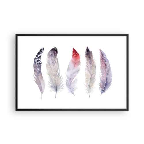 Póster en marco negro - Suave como la niebla de muchos colores - 91x61 cm