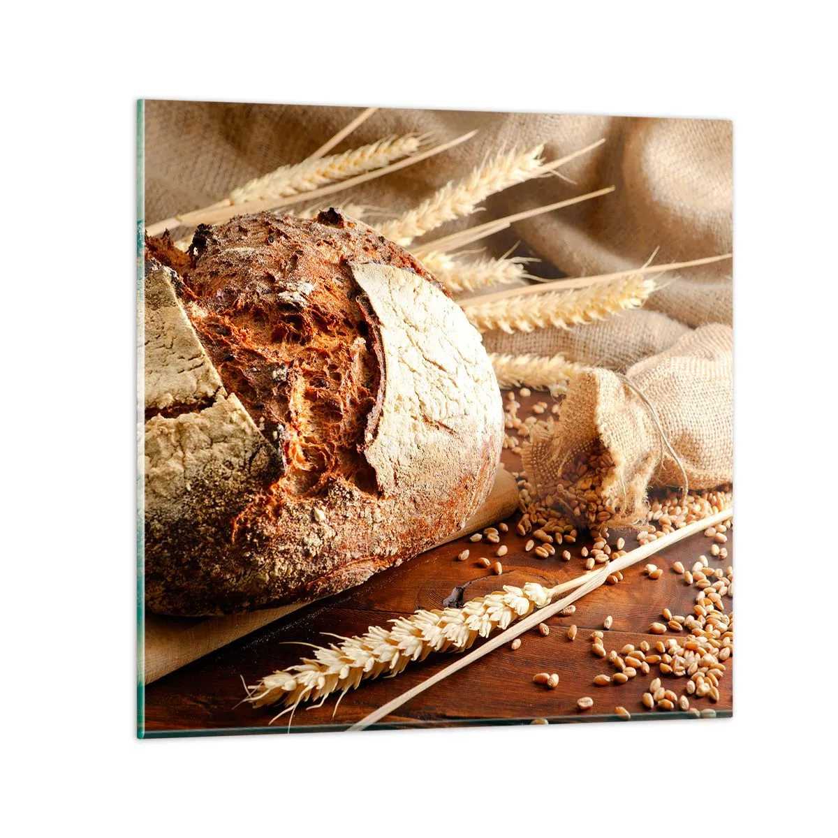 Cuadro sobre vidrio - Impresiones sobre Vidrio - Apetitoso, fragante, crujiente - 70x70 cm