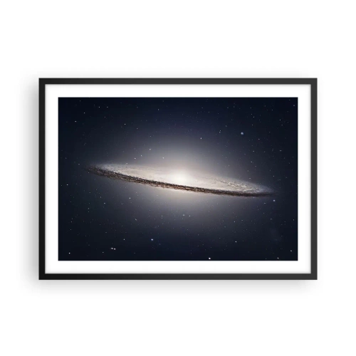 Póster en marco negro - Una galaxia espiral con el espacio estrellado como telón de fondo. - 70x50cm - Érase una vez en una galaxia muy, muy lejana.... - Decoración de pared moderna para salón y dormitorio ARTTOR