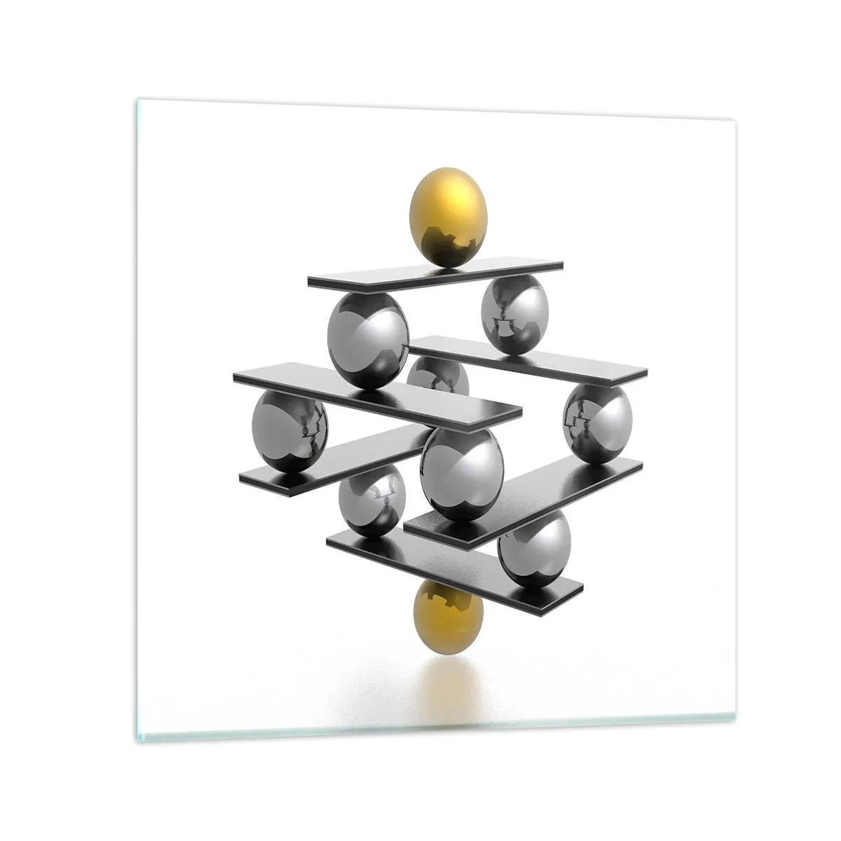 Cuadro sobre vidrio - Impresiones sobre Vidrio - Balance de oro y plata - 30x30 cm