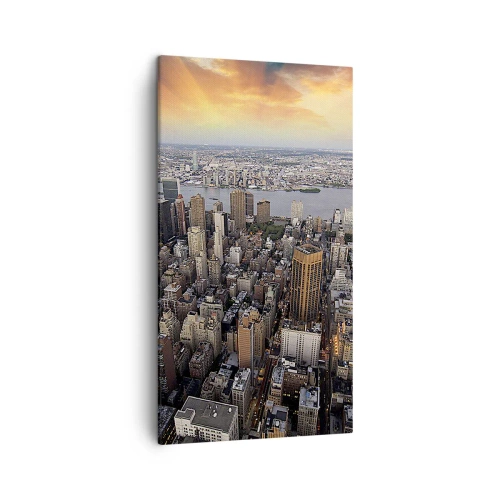 Cuadro sobre lienzo - Impresión de Imagen - El corazón palpitante de nuestro tiempo - 45x80 cm