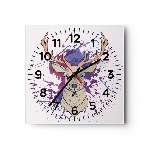 Reloj de pared - Reloj de vidrio - Valor y equilibrio - 30x30 cm
