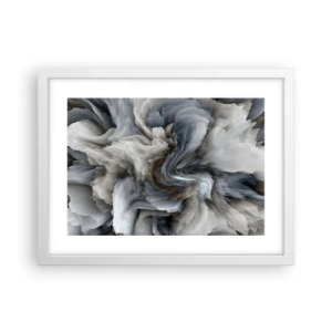 Póster en marco blanco - Piedra y flor - 40x30 cm