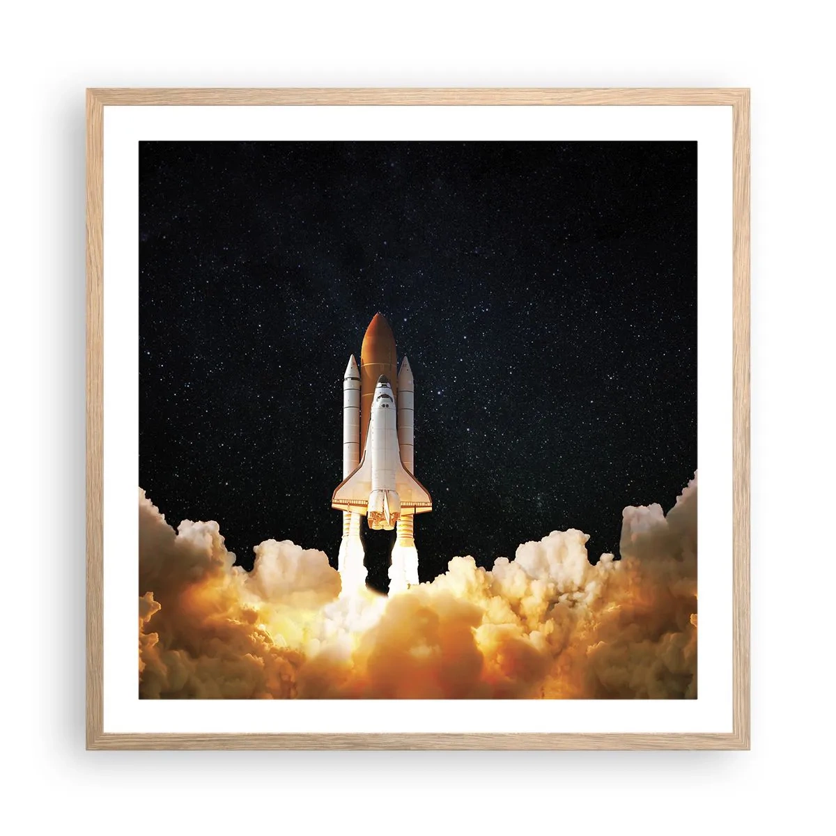 Póster en marco roble claro - ¡Ad astra! - 60x60 cm