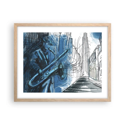 Póster en marco roble claro - Rapsodia urbana - 50x40 cm
