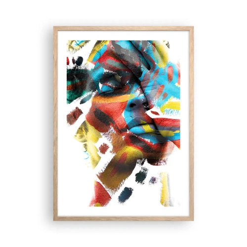 Póster en marco roble claro - Una personalidad colorida - 50x70 cm